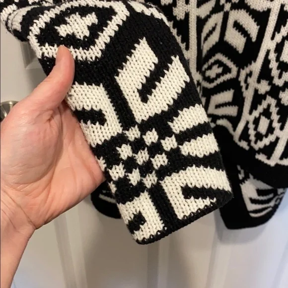 Oversized Chunky Sweater Jacket Shacket Tribal - Picture 8 of 14